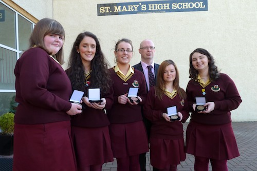 Saint Mary's Pupils with their Pope John Paul 2 Award