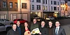Officially opening the new housing development on Merchants Quay are from left: Cllr Aidan Mathers; Barry Trainor, Kelly Brothers; Jan Sloan, Clanmil Housing; Aidan Fearon, resident; Cllr Philip Campbell, Chairperson, Newry, Mourne and Down District Council; Ronan Kelly, Kelly Brothers and Dáire Hughes, MP Newry and Armagh. Photograph: Columba O'Hare/ Newry.ie 