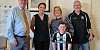 Alfie Pentony and his parents Colleen and Jamie with Liz Kimmins MLA and Health Minister Mike Nesbitt.