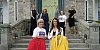Pictured at the launch of The Castle Collection event at Killeavy Castle are front from left Hannah Downey, Head Injury Support and Cheryl Murphy, Events Manager, Killeavy Castle Estate. Also included are, back left, Ellie Murdock modelling one of the outfits, and Roisin Mulgrew, Head Injury Support. Photograph: Columba O'Hare/ Newry.ie 