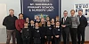 Infrastructure Minister Liz Kimmins with Dáire Hughes MP and Newry City Councillor Cathal King at St. Moninna’s Primary School in Cloughoge.