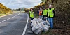 Carrying out a litter pick on one of the A1 slip roads.