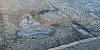 A pothole at the square in Crossmaglen.