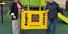 Cllr Geraldine Kearns and Cllr Aidan Mathers at the new Derrybeg play facility.