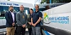 Newry, Mourne and Down District Council Chairperson Councillor Philip Campbell (second left), with Chris Moore (left) from the UK Shared Prosperity Fund which, supported by the Strategic Stakeholder Forum, provided funding for two new minibuses and drivers for Down Community Transport and Newry and Mourne Community Transport. Included are Down Community Transport manager Shelieen Brady and Newry and Mourne and Community Transport Chief Executive Stephen Yeomans.  