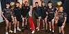All tanned up. Niamh McCloskey with members of the GAA senior team post tan. Photographs: Noel Moan