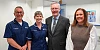 Prof David Robinson, South Eastern Trust’s Executive Director of Nursing; Oriel Brown, Lead Nurse at the Ulster Hospital’s Vaccination Centre; Health Minister Mike Nesbitt and Rachel Spiers, PHA’s Immunisation and Vaccination Programme Manager.