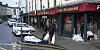 Placing sandbags at Friar Tucks in Sugar Island. Photograph: Columba O'Hare/ Newry.ie 