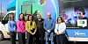 Staff from St Paul's High School Bessbrook take part in the Autism Reality Experience simulator. From left: Alannah Brennan, NMDDC Inequalities Officer, Aoife McComiskey, Slieve Gullion DEA Coordinator, Marian McMahon, Specialist Provision Lead at St Paul’s High, John Sanders Training 2 Core, Councillor Declan Murphy and Maria Wilson, Senior Leader Special Needs and Inclusion at St Paul's High School.