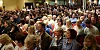 A packed room at the Canal Court in 2017 for a Daisy Hill Hospital public meeting. Photograph: Columba O'Hare/ Newry.ie 