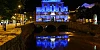 Newry Town Hall illuminated blue (stock photograph). Photograph: Columba O'Hare/ Newry.ie 