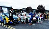 Osian Pryce and James Morgan celebrate their Down Rally win. Photograph: Aynsley Johnston Photography