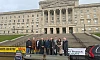 Justin McNulty MLA joins other SOS hospital campaigners from around the north at Stormont.