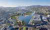 An artists impression of the proposed Newry City Park at the Albert Basin site.