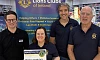 Oliver Kearney, Pharmacy Manager at Gordons Chemists Banbridge, with Banbridge Lions Club members Marie Wilson, Jonny Hobson, President, and Brian Noble.