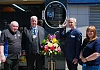 Unveiling the plaque are from left: James McArevey, Newry Maritime Association; Cllr Glyn Hanna, Chair, Newry, Mourne and Down District Council; Andrew Boyd, Boyds Stores and Helena Young, Newry Maritime Association. Photograph: Columba O'Hare/ Newry.ie 