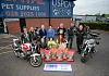 Rathfriland Motorcycle Club collected and delivering over 600kg of food to the USPCA Animal Hospital, Newry. Pictured are: Neil Hanlon, JD Hanlon, Bobby Ingram, Colleen Dowdall, Howard Anderson, Declan McGrath and Ian Dowdeswell, (front row) Kirk Hanlon, Dylan, and Emma Edwards. 