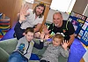 Trying out their new Pea Pods funded by Run for Autism HAND are pupils Matthew Morgan and Erin Hughes from St Joseph’s pictured with Stevey McGeown (left) and Sean Quinn, Run for Autism HAND.
