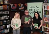 Author Gearóid Ó Lachlainn with his book Tóg Go Bog É Ag Foghlaim at The Bookshelf while looking on are illustrator Aoife Devlin, left and Niamh Reavey, The Bookshelf.