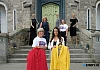 Pictured at the launch of The Castle Collection event at Killeavy Castle are front from left Hannah Downey, Head Injury Support and Cheryl Murphy, Events Manager, Killeavy Castle Estate. Also included are, back left, Ellie Murdock modelling one of the outfits, and Roisin Mulgrew, Head Injury Support. Photograph: Columba O'Hare/ Newry.ie 