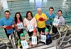 Newry, Mourne and Down District Council staff, Lukasz Wachowiak, Bridie Fitzpatrick, Chairperson Newry, Mourne and Down District Council Councillor Gillian Fitzpatrick, Barney Patterson, Conor Fabb and Kieran Gordon with swimmers Conor Keenan, Colleen and Aoibheann Mynes announce £1 swim offer for the last 2 weeks in August.