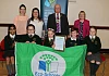St. Patrick's Primary School Newry received their first Green Flag at the Annual Eco-Schools Green Flag Ceremony in Warrenpoint Town Hall. Back row l-r School  Eco Co-ordinators Clara Scullion and Cathy Fitzpatrick, Chairperson Newry, Mourne and Down District Council, Councillor Charlie Casey, Dorothy Corkin Eco-Schools Assessor, front row pupils Akshara Sauvant, Jessi-Mai White, Chloe Spencer-Freer, Ethan Quinn, Niamh Larkin Eco School Council.
