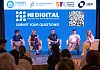 Graham McCalmont, Lecturer in Computing at Southern Regional College, Milena McArdle, Manager of Snaubs Boutique, Gareth Creaney, Sales & Marketing Executive at Paul Feely & Associates, Callum O'Neill, Owner of HEAT Health & Fitness with Deborah Loughran, taking part in the ‘Maintaining Authenticity in an AI World’ panel discussion.