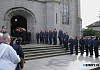 CRASH Services employees form a Guard of Honour as the remains of their founder Michael McKeown leaves Newry Cathedral. Photograph: Columba O'Hare/ Newry.ie 