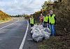 Carrying out a litter pick on one of the A1 slip roads.
