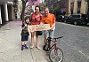 Sol, David and Luca at a street protest in Rosario, Argentina.
