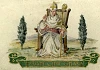 A watercolour of the seal of the old Newry Urban District Council from the front page of Newry’s Roll of Honour compiled in 1915. The yew trees represent the trees Newry got its name from and stands as a symbol of growing faith.