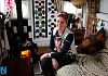 Lorraine Fox chilling in The Sandwich Barge. Photograph: Columba O'Hare/ www.newry.ie 