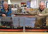 John McAleavey and James McAreavy with the three models in Newry Library. 