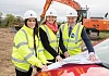 Pictured making the announcement on the site of the new &pound;5m multi-franchise facility in Newry is (L-R): Louise Hyde, Architect at Clarman Architects; Caroline Willis, Financial Director at Shelbourne Motors and Martin Lennon, Managing Director of O&rsquo;Hare & McGovern. Photograph: Brian Thompson Photography