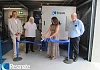 Infrastructure Minister Liz Kimmins cuts the tape on the new Resonate Testing facility.