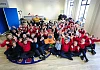 Pupils from Windsor Hill PS, Newry and St Oliver’s NS, Carlingford taking part in a ‘maths with no borders’ workshop at Newry Library. Photograph: Kelvin Boyes