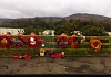 The wreaths vandalised at Narrow Water.