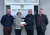 Making the presentation are (l-r) Mr Steven Carr, Dr Henry McLaughlin, Medical Director, Life & Time Mrs Carr and Mr Paul Carr.
