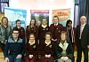 Wayne Denner with students and teachers from St Mary's.
