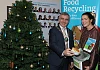 Chairman Newry, Mourne and Down District Council, Councillor Mark Murnin and Tara Cunningham Assistant Waste Management and Recycling Officer sending out the message to Recycle food over the Christmas Holidays.