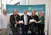Former Chairman of Newry, Mourne and Down Council, Mark Murnin presents funds raised from his Charity Walk to his nominated charities Glebe House, Newry and District Gateway Club and Air Ambulance NI.  Pictured L-R: Seamus Camplisson Chairperson and Diarmaid McGarrigle, Glebe House; former Chairman of Council Mark Murnin; Colleen Milligan, area fundraising manager for Air Ambulance NI and Sheila Kieran Democratic Services Officer. Each charity received a cheque for £3,930 and the third charity Newry & District Gateway Club also received a £3,930 cheque (not pictured).