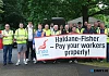 The Haldane Fisher strikers outside the Carnbane premises. Photograph: Columba O'Hare/ Newry.ie 