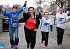 It's all about the medals! - Gillian Fitzpatrick, Chairperson, Newry, Mourne and Down District Council gets off to a head start at the launch of Newry Marathon 2017 with runner Colm 'Bootsy' Fearon, last years ladies winner, Diane Watson and last years mens winner Don Travers. Photograph: Columba O'Hare