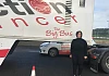 Cllr Gillian Fitzpatrick at the Action Cancer Big Bus which visited Mayobridge recently.