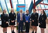 Looking forward to the walk are Edie Witnell, Anna Larkin, Chairman Mark Murnin with Ms McAteer Head of PE, Our Lady&rsquo;s Grammar School , Newry, Mia Frazer and Molly Agnew.