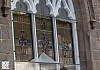 Damage to the church window. Photographs: NewRayPics.com