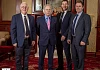 Eugene Reavey, Eamonn Mallie, John Young and Anthony Reavey get ready for the Peaceful Futures conference. Photograph: NewRayPics.com
