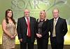 Pictured at the event in Armagh City Hotel celebrating the success of SOAR are Elaine Cullen Programme Manager, Councillor Joe Nelson JCC Chairman, Minister of Agriculture and Rural Development Michelle O’Neill and Miceal McCoy LAG Chairman.