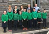 Dromintee PS pupils with Pastoral Care Ambassadors from each class, Principal Wendy McKeown, MLA Megan Fearon, Cllr Mickey Larkin, Governors Lisa Mulkerns and Stephen Begly 