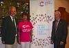 Jeff Forde, Captain – Tandragee Golf Club, Rosalind McCullough, Event Co-ordinator and Gervase McCartan, Chairman Newry Branch of Cancer Research